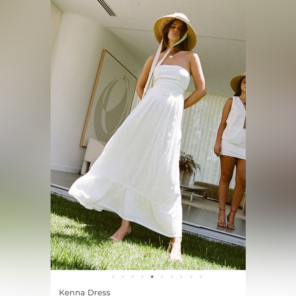 Sabo White Linen Dress, Large